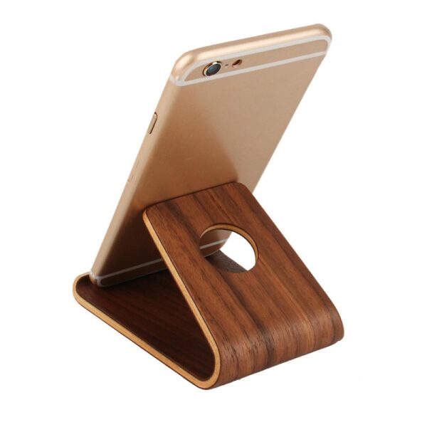 Support léger et mince en bois de bambou pour iPhone et autres smartphones – Image 4