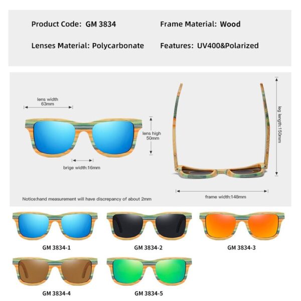 Lunettes de soleil polarisées en bois de bambou – Image 2