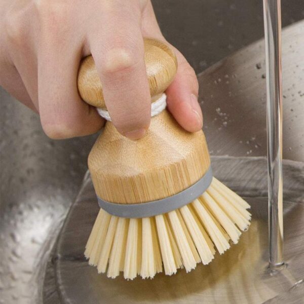 Brosse à récurer en bambou pour la cuisine, vaisselle et ménage – Image 4