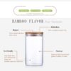 Récipient de stockage pour aliment en verre avec couvercle en bambou – Image 5