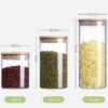 Récipient de stockage pour aliment en verre avec couvercle en bambou – Image 4