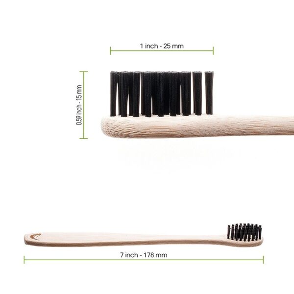 Brosse à dents en bambou naturels pour la maison, la famille et les voyages – Image 3