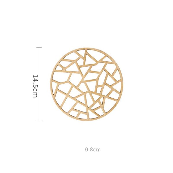 Dessous de plat rond créatif en bambou et bois. Support pour théière ou casserole – Image 5