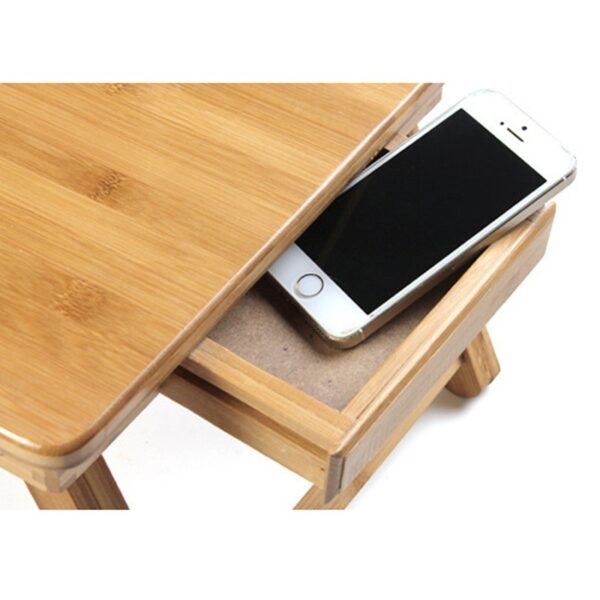 Ergonomic Bamboo Laptop Desk with USB Cooling Fan – Adjustable Foldable Bed Tray - Image 3