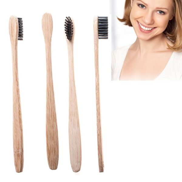 Brosse à dents en bambou naturels pour la maison, la famille et les voyages – Image 5